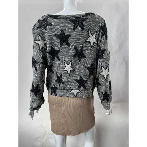 Starry Splendid Womens Sweater Large Cotton & Polyester Black/White Knit - Picture 8 of 16